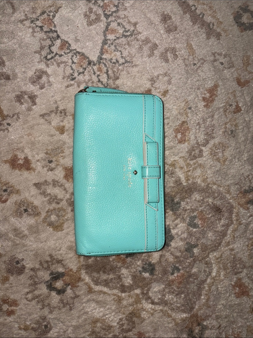 Kate Spade Turquoise Leather Zip Wallet